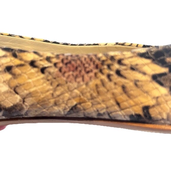 AGL Attilio Giustille Leombruni Snakeskin Print Leather Ballet Flat Size 5.5 - Picture 3 of 9